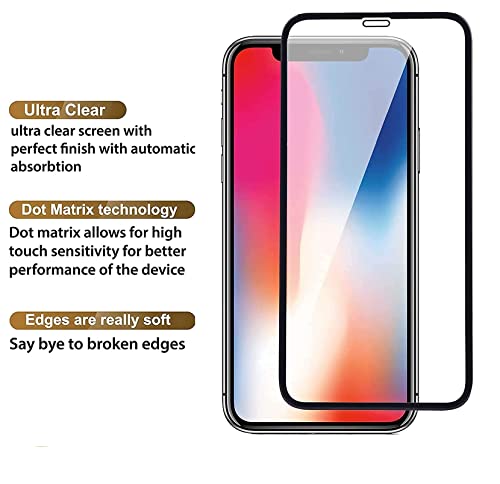 Image of 11D HD Non Scartchable Glossy Finish Tempered Glass with Edge to Edge Coverage For iPhone X /Xs / 11 Pro (Black)