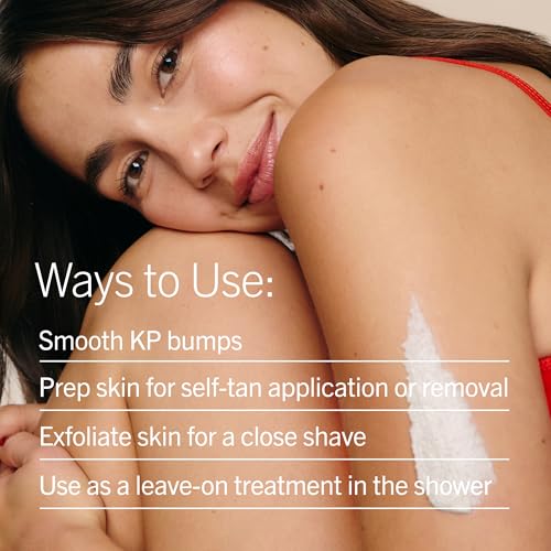Image of First Aid Beauty KP Bump Eraser Body Scrub with 10% AHA - Dermatologist-Tested Keratosis Pilaris Exfoliator - Support for Rough Bumps, Uneven Skin Texture & Strawberry Skin - Sensitive Skin