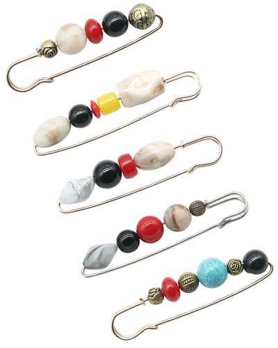 ZAMXHUG Broche Vintage Juego   5 pcs broches para Mujer,broches de Perlas broches para Ropa Mujer broches Ropa broches de bisuteria Camisa Broche Pin Clip para suéter Ropa suéter(5 Estilos)