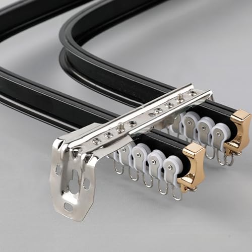 Flexible Aluminium Curtain Rail Double Track, Easy to Bend for Straight and Bay Windows, Durable Ceiling Mount Solution