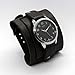 Aviator handmade extra wide cuff watch band double buckled of raw leather 18, 20, 22, 24 mm lugs