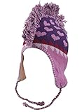 100% acrilico TOP HEADWEAR Cappello Peruviano Chullo - Cuori, Rosa chiaro/Viola, Taglia unica