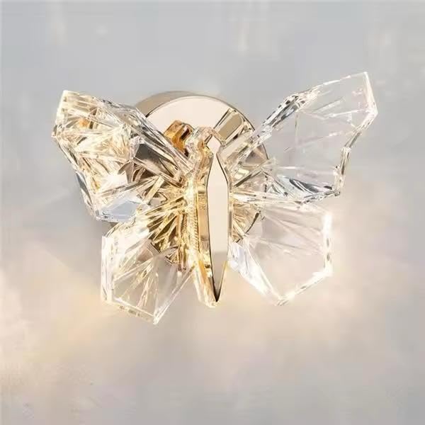 Image of blissbells Butterfly Designer LED Wall Light | Crystal Decorative Wall Lamp with Warm White Glow | Luxury Wall Sconce for Bedroom, Living Room & Kids Room Decor