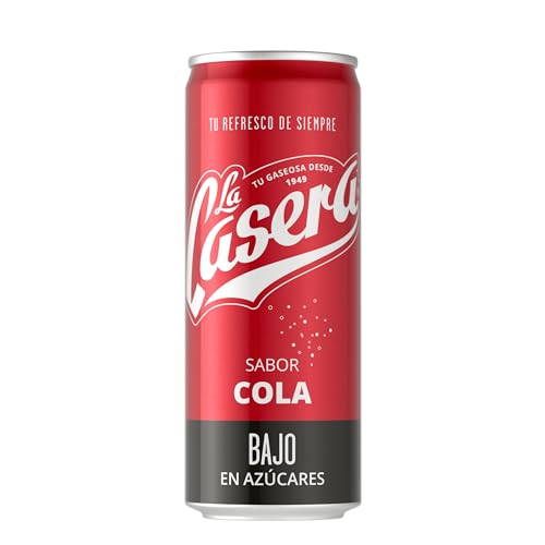 La Casera Cola, Refresco con Gas, Cero Azúcares añadidos - Lata 33 cl