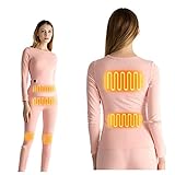 [Hot Therapy for Body Warmer] - Rediseño de la zona de zonas de calentamiento de fibra de carbono del sistema de calentamiento 2019, calor de cuerpo y núcleo de calentamiento de espalda y pecho. La última versión del conjunto de ropa interior de calefacción eléctrica de fibra de poliéster es delgada, ligera y cómoda de llevar. Gran regalo para padres y familiares.