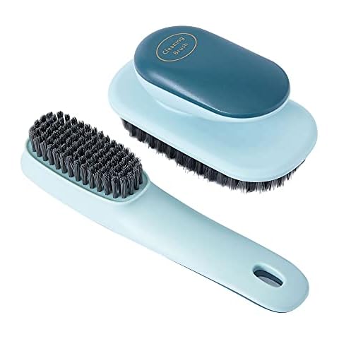 Laundry Brush Shoe Brush Shoe Cleaning Brush Scrub Brush for Stains,Household Cleaning Clothes Shoes Scrubbing,Household Cleaning Brushes Bathroom Ergonomics Grip Easy Hold Pack 2 Cover