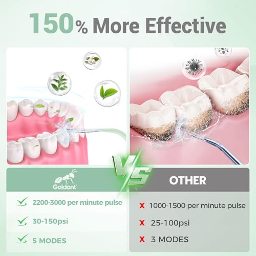 Image of 2026 New 350ML Water Flosser with Drainage & Storage Stand, Keeps Dry & Clean, 5 Modes, 360Nozzle, Cordless Rechargeable, IPX7 Waterproof, Portable for Home & Travel (Green)