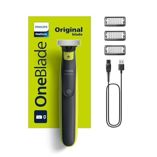Cortabarbas - PHILIPS - Oneblade QP2724/10 - 3 accesorios (1 / 3 / 5 mm) incluidos - inal�mbrico recargable - Verde / Negro