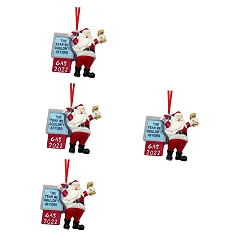 Toddmomy 4Pcs Present Ornaments Baby Decor Baby Ornaments Santa Claus Figurine Christmas Tree Decorations Santa Statue Decorate Accessories Pendant First Christmas Ornament 2022 Red #TOP30