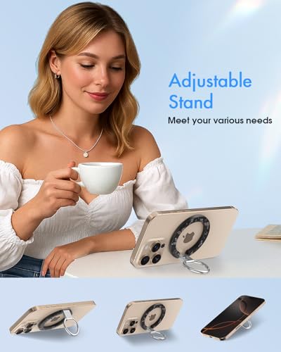 Image of Toycamp Phone Grip Ring Holder Compatible with MagSafe - Magnetic Phone Grip Stand Women Cute Painting Removable Rotatable Magnet Accessories for iPhone 17 Pro Max /16 /15 /14 /13 /12 Series, Butterfly