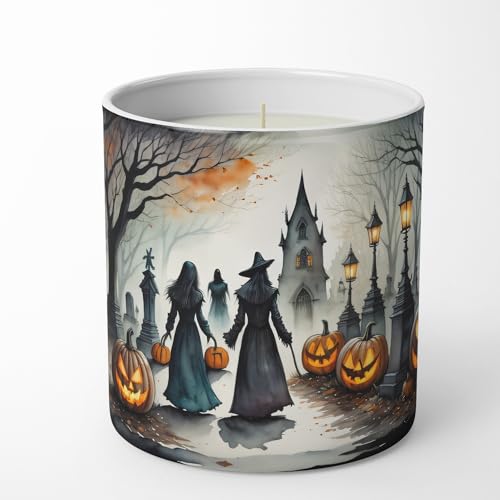 Caroline's Treasures DAC2244CDL Vampires Spooky Halloween Decorative Soy Candle Nature Soy Wax Essential Oil Home Decor Ideal for Bedroom Kitchen Bath Office Gift, 10 oz