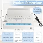 Thermal Binding Machine 500 Sheets Capacity Book Binding Material 110V Binding Machine A3(Short Edge)/A4/A5 Document Heat Binder with 10Pcs Covers (White) - Image 2
