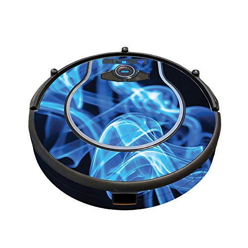 Image of MightySkins Skin Compatible with Shark Ion Robot 750 Vacuum Minimal Coverage - Blue Flames | Protective, Durable, and Unique Vinyl wrap Cover | Easy to Apply, Remove | Made in The USA