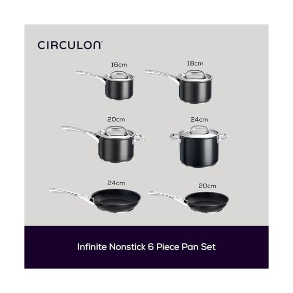 Circulon infinite saucepans stockpot and frypans set of 6 non stick stainless steel lids hard anodized aluminium cookwareinduction oven and dishwasher safe  urban country home decor