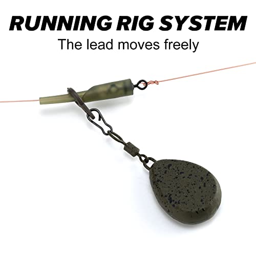 40pcs Carp Fishing Running Rig Carp Fishing Accessories Kit with Weight Clips Angled Rig Rubber Multi Clip Rolling Swivels Run Rings Quick Change Fast Link Carp Fishing Terminal Tackle Accessories - Image 3