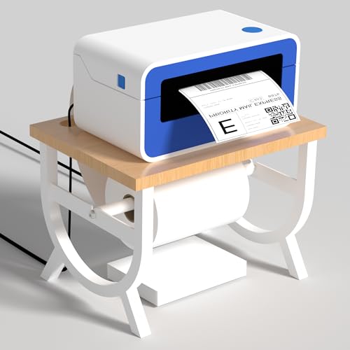 Label Holder for Rolls and Fan-Fold Labels, Thermal Label Holder, Shipping Label Roll Holder for Desktop Thermal Printer, Label Printer Accessory Supplies for Office, Small Business, Home - Malt Color