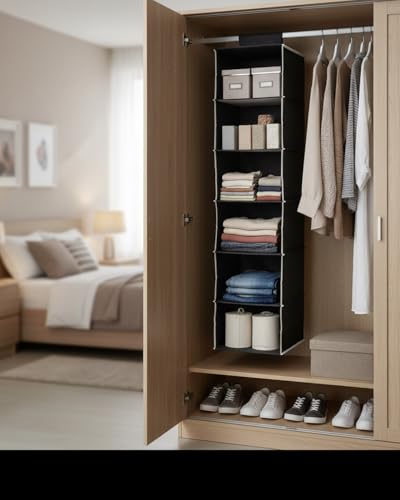 Image of bkr Hanging 6-Shelf Closet Cloth Organizer (Pack of 4)