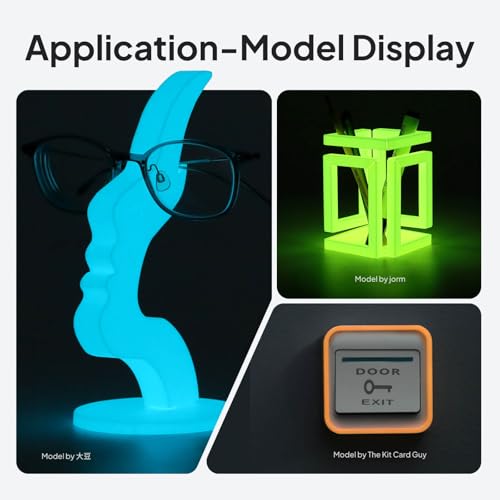 Image of ELEGOO PLA Filament Glow in the Dark Glow Blue 1KG, 1.75mm 3D Printing Filament Luminous Color 1kg(2.2lbs) Spool Fits for Most 3D Printers