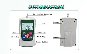 Force Gauge Digital Push Pull Test Meter with Inner Sensor 4 Units Conversion Max Load Value 50N/5kg/11Lb