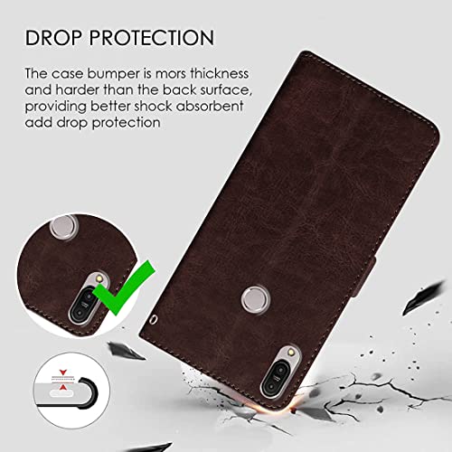 Image of Flip Cover Compatible with Asus Zenfone Max Pro M1 | Premium Leather Finish | Inbuilt Pockets & Stand | Flip Cover Back Case for Asus Zenfone Max Pro M1 (Coffee)
