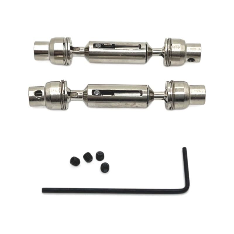 Metal Upgrade and Modification of Front and Rear Drive Shafts for WPL 1/16 C64 C74-1 JA11 RC Car Parts(Silver)