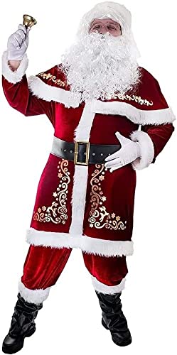 Costume de Père Noël pour Hommes Confortable Grande Taille XXL Rouge