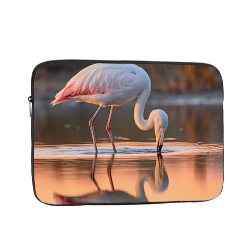 Flamingo Drinking Water Laptop Sleeve Case 15 Inch Suitable For Notebook Computer Tablet Traveling Carrying Simple Case