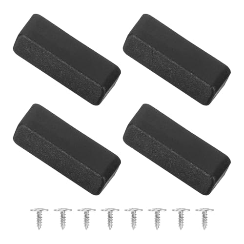 Image of uxcell 4Pcs Luggage Replacement Pads, Plastic Luggage Stand Feet Stud, Suitcase and Travel Gear Bottom Side Accessories with Self-Tapping Screws, Black (42x16x13mm)