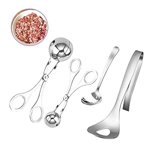Xiuyer 4pcs Gehaktbal Maker Tang Roestvrij Staal Nonstick Meatball Maker Tool Vlees Baller Scoop Voor Kitchen Maken Gehaktbal Vis Bal Rijstbal
