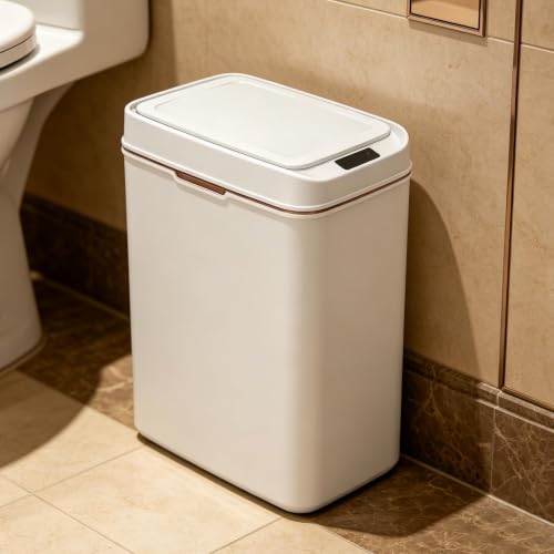 Cesto de basura inteligente para un baño moderno y limpio sin tocar la tapa en el día a día 3
