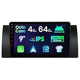XTRONS Android 14 Car Stereo for BMW X5 E53 1999-2006, 9 Inch Touch Screen Car Radio GPS Navigation Bluetooth Built-in DSP Head Unit Wireless CarPlay Android Auto (4+64GB)