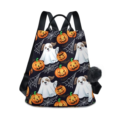 Sac à dos antivol pour femme avec grand volume, imprimé fantôme et chien
