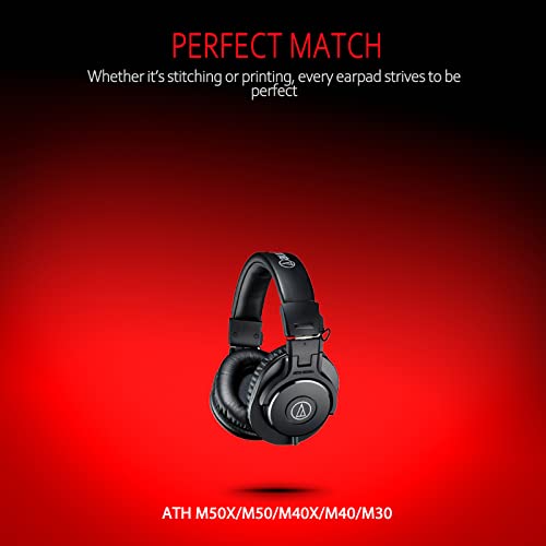 Krone Kalpasmos Audio Technica Ath-M50X Replacement Earpads, Audio Technica Headphone Pads Fit Ath M50 M50S M50Bt M40X M40 M35 M30, Pads For Ath M-Series, Soft And Thick Memory Foam, Classic Black #TOP7