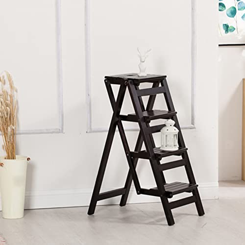 Banqueta De Madeira Dobrável De 4 Degraus, Banqueta De Madeira Maciça Quatro Camadas, Estrutura De E