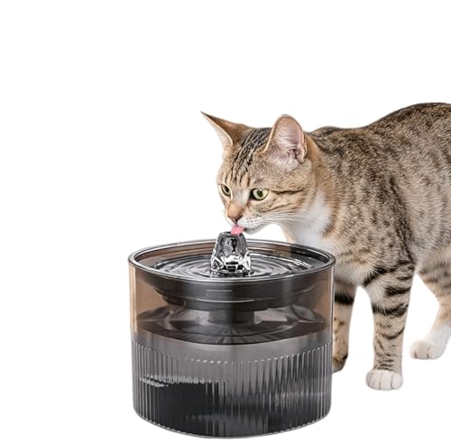 Coodipet Cat Water Fountain For Drinking: 2L Automatic Dog Bowl Indoor - Electric Pet Running Water Dispenser - Small Animal Water Tank Super Silent - Kitten Waterfall Fountain Supplies - Grey