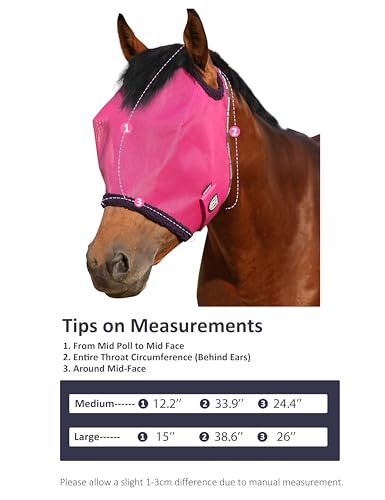 Harrison Howard Máscara de mosca de cavalo de malha redonda com proteção UV com borda acolchoada de