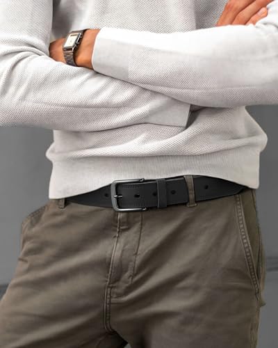 Image of CHAOREN Mens Belts Leather - 35mm Genuine Leather Belt for Jeans - Men Gift for Casual Dress