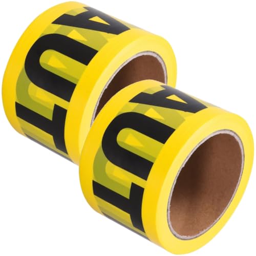EXQUIMEUBLE Halloween Safety Warning Caution Tapes 2 Rolls PE Yellow Tape