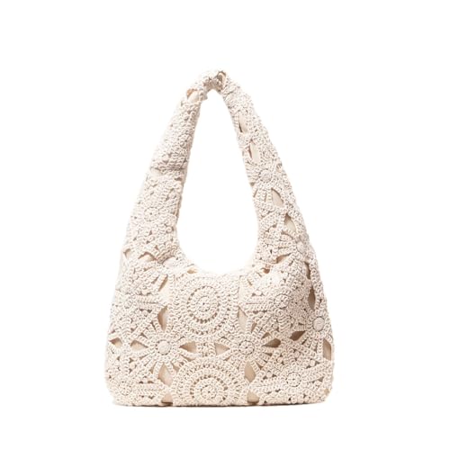 Women Stylish Knitted Straw Shoulder Bag Bohemian Crochet Design Premium Travel Must Have For Vacation
