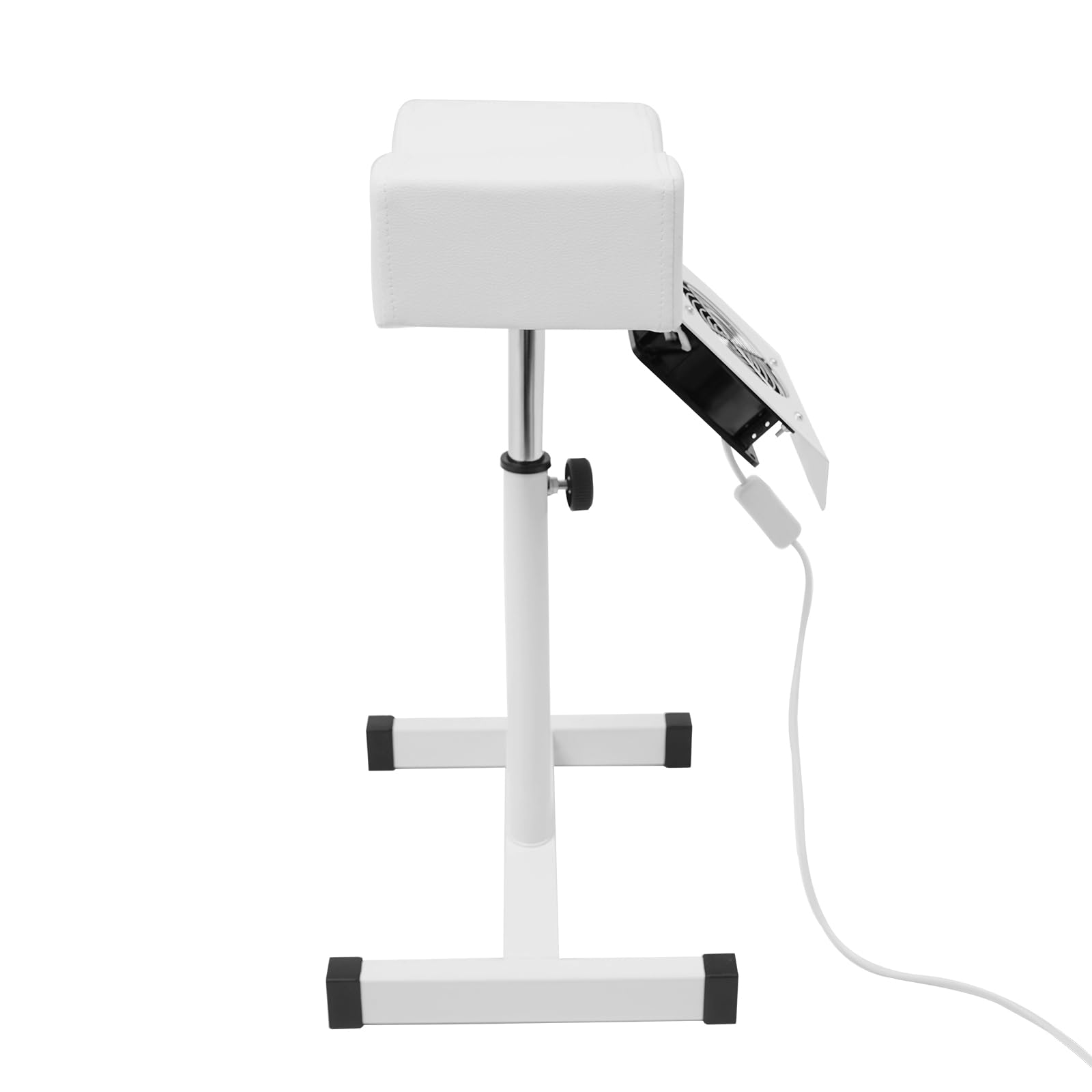 Mobilne krzesło pedicure, taboret z odsysaniem, regulacja wysokości, podparcie nóg, poduszka PCW, krzesło do paznokci, taboret do salonu paznokci, do masażu SPA (biały)