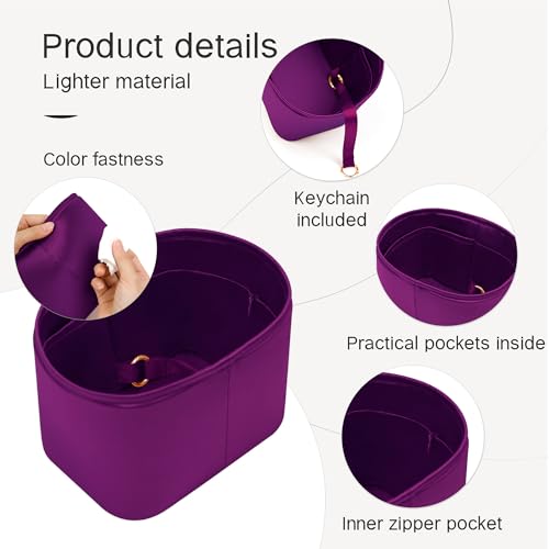 Image of Fits for Picotin Bag Insert Organizer For Hermes(18,DarkMagenta)