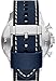Fossil Men's JR1480 Nate Stainless Steel Chronograph Watch with Navy Leather Band