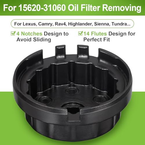Spurtar Oil Filter Wrench for Toyota Cap Style Oil Filter Removal Tool 64mm for Lexus, Camry, 4 Runner, RAV4, Tundra, Tacoma, Highlander, Sienna, Sequoia, Avaion, Venza 2.5-5.7L Engine - Image 4