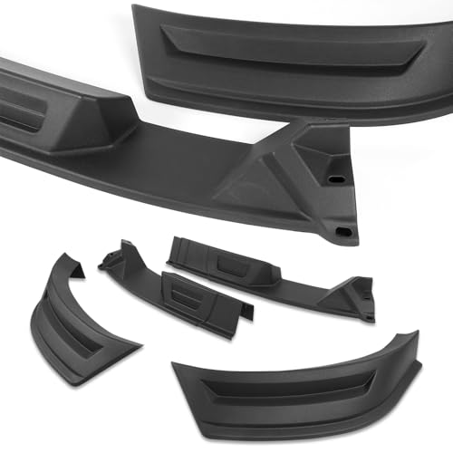 RACING9SPEED Front Bumper Spoiler Lip STP-Style 4PCS ABS Fit for 2017-2019 Nissan Titan, Car Mods Accessories Replacement Assembly, Air Chin Body Kit Splitter, 2018 (Matte Black)
