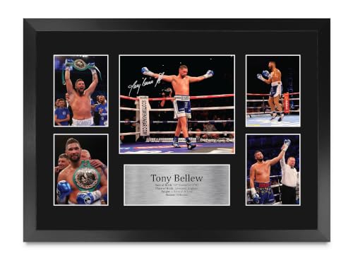 Cartel de autógrafos de Tony Bellew con marco A3 de alta calidad ID-009708