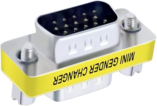 Image of VGA SVGA HD15 Male to Male Mini Gender Changer Coupler Adapter (3 Pieces) VGA M /M