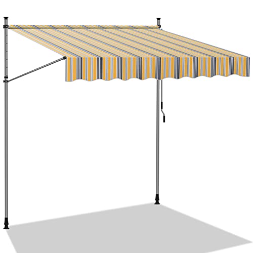 Klemmmarkise Für Balkon & Terrasse – Mit Handkurbel, UV- & Wasserdicht – Höhenverstellbar, Einfach Zu Montieren (2m Breite)