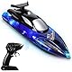 Helmsyde Ferngesteuertes Boot RC Boot für Kinder und Erwachsene mit LED Lichtern 2.4GHz Rennboote für Pools und Seen 2 Wiederaufladbare Batterien Cooles Wasserspielzeug Geschenk für Jungen Mädchen