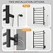 AquivaCoast Towel Warmer Rack, Heated Towel Racks for Bathroom, Wall Mounted Towel Warmer, Stainless Steel 8-Bars Drying Rack with Intelligent Touch Screen Timer, Matte Black