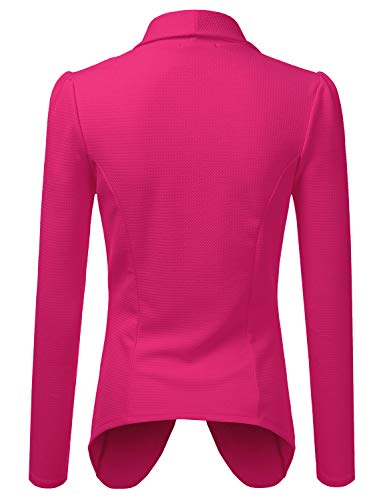 DOUBLJU Classic Draped Open Front Long Sleeve Business Casual Work Deconstructed Blazer Jackets for Womens with Plus Size